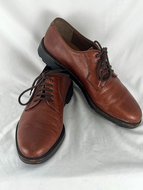 Salvatore Ferragamo Studio Dress Shoe Derby Brown Leather Rubber Men’s Size 8 D main image 4